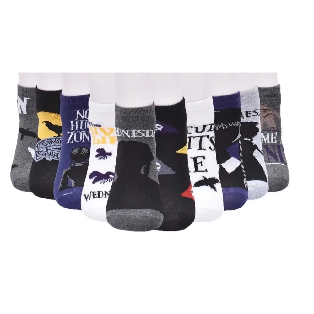Wednesday Addams Socks Womens 10 Pack Low Cut Shoe Size 4-10 NWT MGM Netflix New
